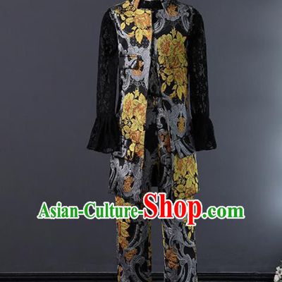 Children Modern Dance Costume Compere Halloween Catwalks Embroidered Suits for Kids