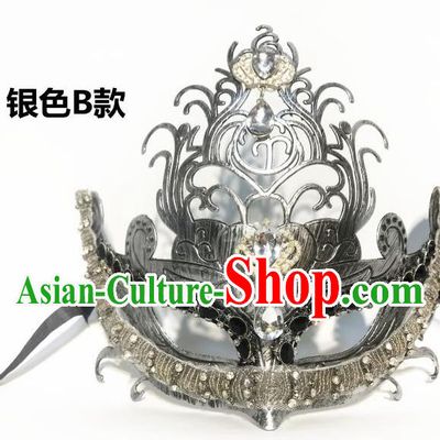 Top Halloween Cosplay Fancy Dress Ball Argent Masks Brazilian Carnival Catwalks Crystal Face Mask for Women