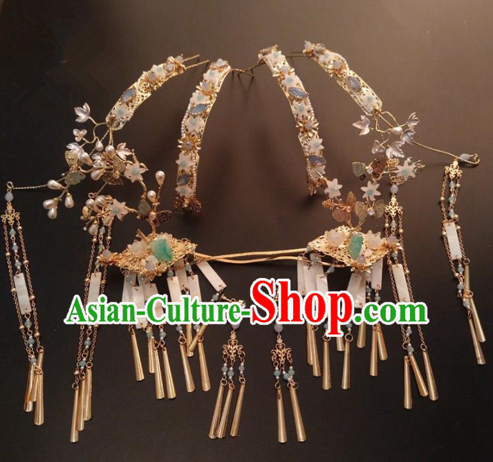 Top Chinese Traditional Wedding Hair Accessories Classical Tassel Hairpins Headdress for Women Top Chinese Traditional Wedding Hair Accessories Classical Tassel Hairpins Headdress for Women