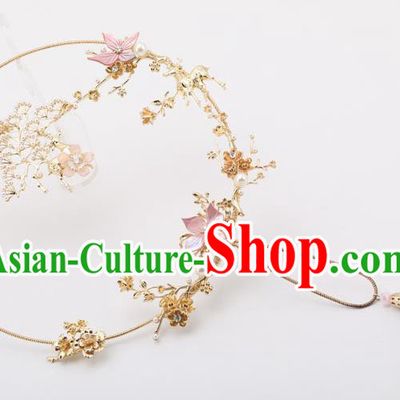 Chinese Traditional Wedding Accessories Classical Bride Purple Tassel Palace Fans for Women