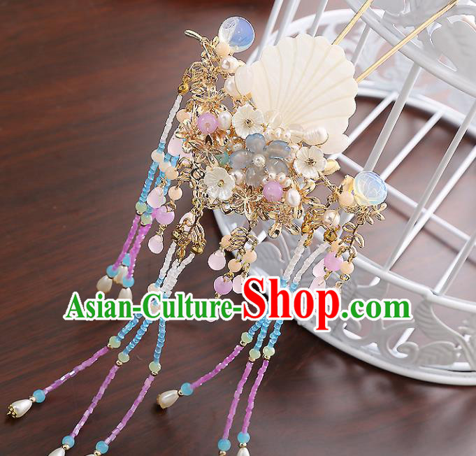 Top Chinese Traditional Hair Accessories Ancient Classical Palace Shell Hairpins for Women Top Chinese Traditional Hair Accessories Ancient Classical Palace Shell Hairpins for Women