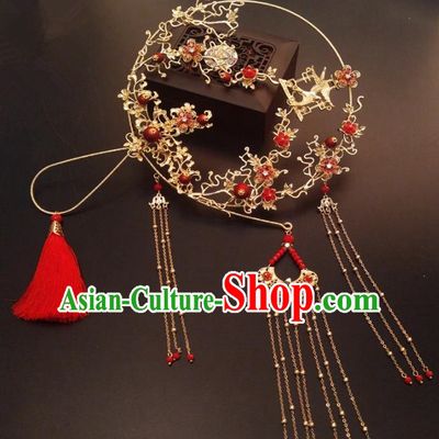 Chinese Traditional Wedding Accessories Classical Bride Palace Fan for Women