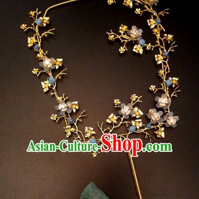 Chinese Traditional Wedding Accessories Classical Bride Flowers Palace Fan for Women