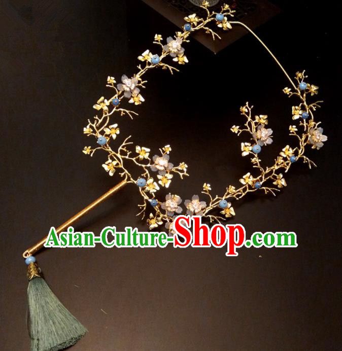 Chinese Traditional Wedding Accessories Classical Bride Flowers Palace Fan for Women Chinese Traditional Wedding Accessories Classical Bride Flowers Palace Fan for Women