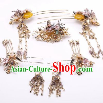 Top Chinese Traditional Wedding Hair Accessories Ancient Palace Hairpins Complete Set for Women