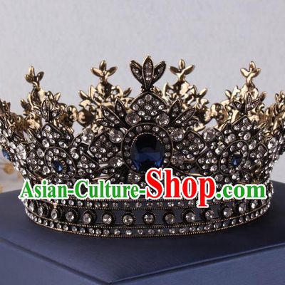 Top Grade Gothic Hair Accessories Crystal Royal Crown for Women