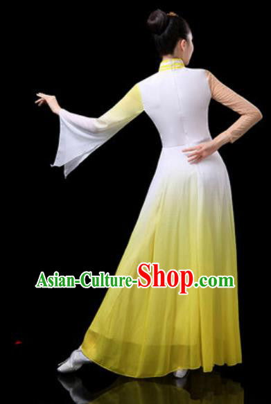 Chinese Traditional Classical Dance Costumes Group Dance Umbrella Dance Yellow Dress for Women Chinese Traditional Classical Dance Costumes Group Dance Umbrella Dance Yellow Dress for Women