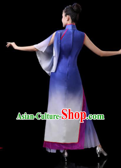 Chinese Traditional Classical Dance Costumes Umbrella Dance Royalblue Dress for Women Chinese Traditional Classical Dance Costumes Umbrella Dance Royalblue Dress for Women
