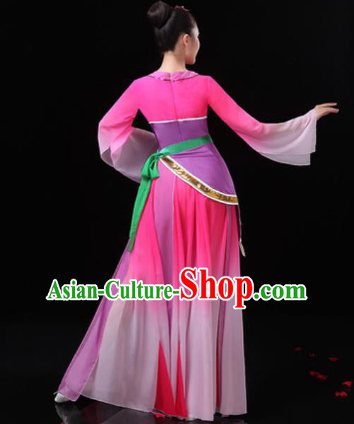 Chinese Traditional Classical Dance Costumes Umbrella Dance Group Dance Rosy Dress for Women Chinese Traditional Classical Dance Costumes Umbrella Dance Group Dance Rosy Dress for Women