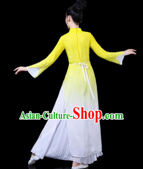 Chinese Traditional Classical Dance Costumes Umbrella Dance Group Dance Yellow Dress for Women Chinese Traditional Classical Dance Costumes Umbrella Dance Group Dance Yellow Dress for Women