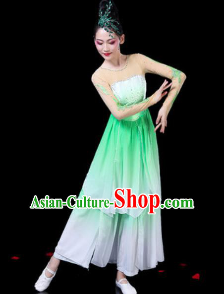 Chinese Classical Dance Costumes Traditional Umbrella Dance Green Dress for Women Chinese Classical Dance Costumes Traditional Umbrella Dance Green Dress for Women