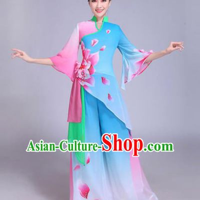 Chinese Traditional Yangko Dance Group Dance Costumes Folk Dance Fan Dance Clothing for Women