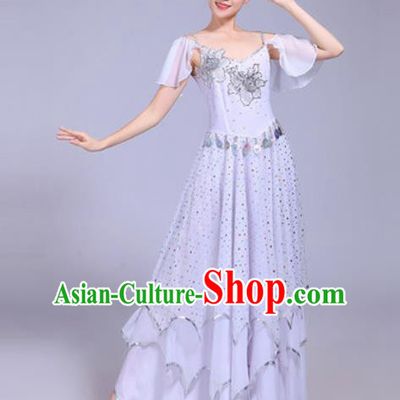 Professional Modern Dance Opening Dance White Dress Stage Show Chorus Costumes for Women