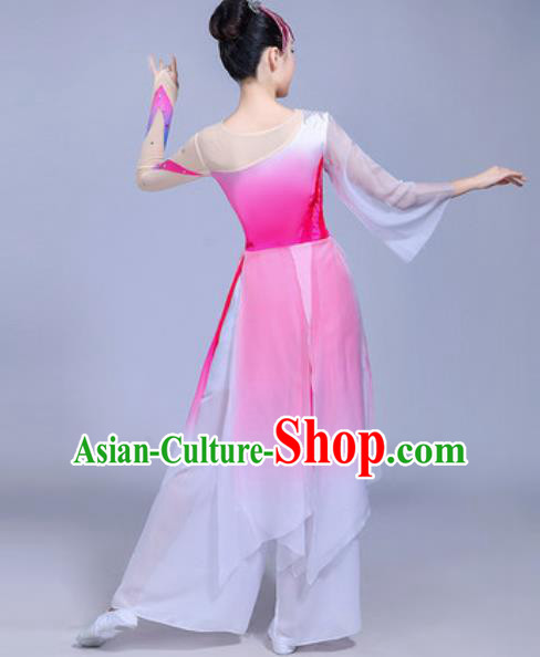 Traditional Chinese Classical Dance Costume Folk Dance Fan Dance Rosy Dress for Women Traditional Chinese Classical Dance Costume Folk Dance Fan Dance Rosy Dress for Women