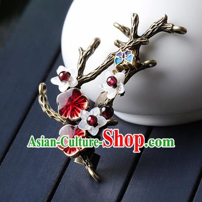 Chinese Traditional Jewelry Accessories National Hanfu Plum Blossom Brooch for Women