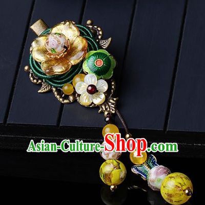 Chinese Traditional Hair Accessories National Hanfu Golden Peony Hair Stick for Women