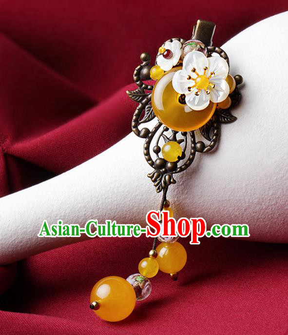 Chinese Traditional Hair Accessories National Hanfu Yellow Chalcedony Hair Stick for Women Chinese Traditional Hair Accessories National Hanfu Yellow Chalcedony Hair Stick for Women