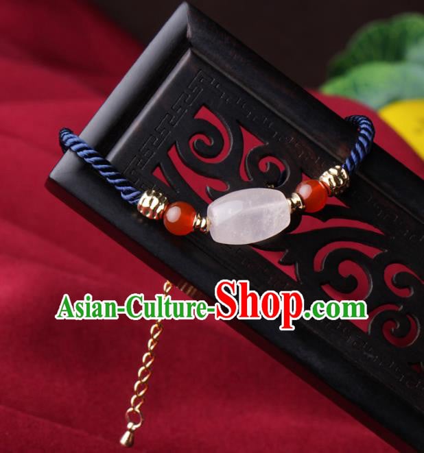 Chinese Traditional Jewelry Accessories National Hanfu Rose Chalcedony Bracelet for Women Chinese Traditional Jewelry Accessories National Hanfu Rose Chalcedony Bracelet for Women