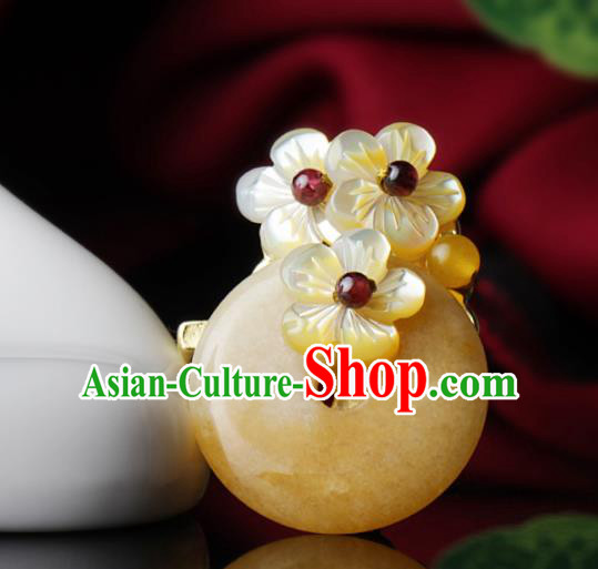Chinese Traditional Jewelry Accessories National Hanfu Yellow Chalcedony Brooch for Women Chinese Traditional Jewelry Accessories National Hanfu Yellow Chalcedony Brooch for Women