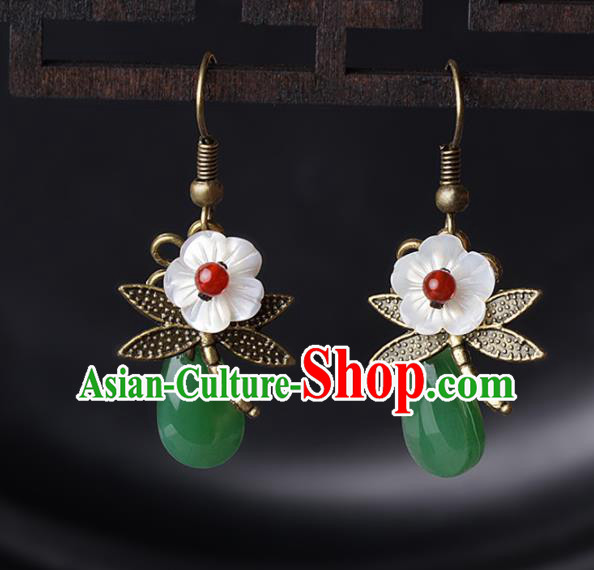 Chinese Traditional Jade Ear Jewelry Accessories National Hanfu Dragonfly Earrings for Women Chinese Traditional Jade Ear Jewelry Accessories National Hanfu Dragonfly Earrings for Women