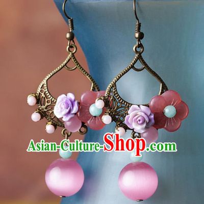 Chinese Traditional Ear Jewelry Accessories National Hanfu Earrings for Women