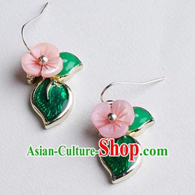Chinese Traditional Ear Jewelry Accessories National Hanfu Classical Green Earrings for Women