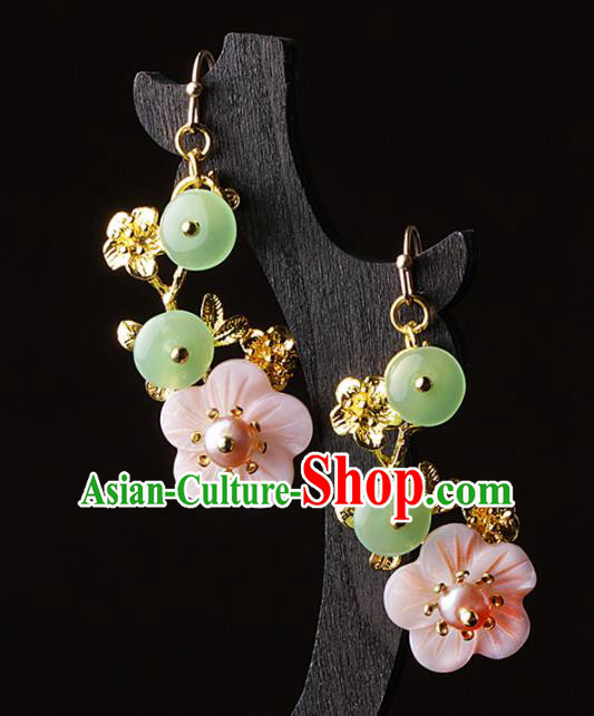 Chinese Traditional Jewelry Accessories National Hanfu Pink Shell Earrings for Women Chinese Traditional Jewelry Accessories National Hanfu Pink Shell Earrings for Women