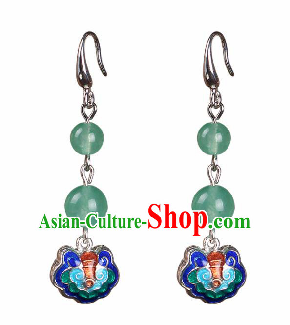 Chinese National Classical Hanfu Blueing Earrings Traditional Jewelry Accessories for Women Chinese National Classical Hanfu Blueing Earrings Traditional Jewelry Accessories for Women