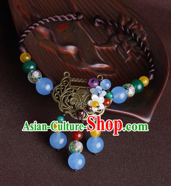 Chinese Traditional Jewelry Accessories National Hanfu Longevity Lock Bracelet for Women Chinese Traditional Jewelry Accessories National Hanfu Longevity Lock Bracelet for Women
