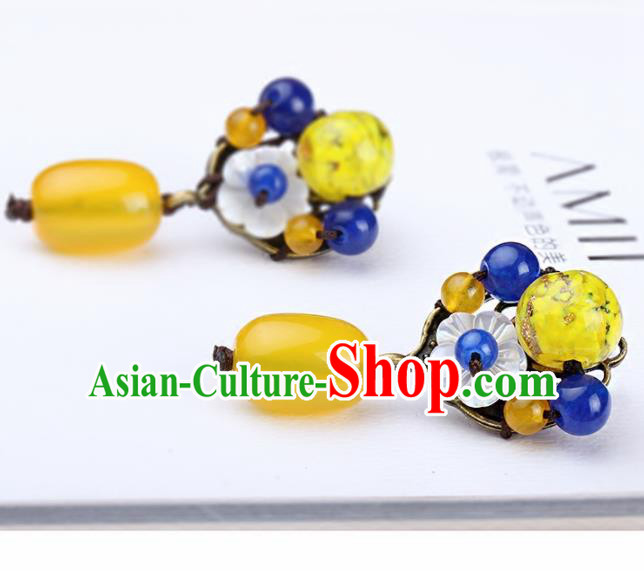 Chinese Yunnan National Classical Earrings Traditional Ceregat Ear Jewelry Accessories for Women Chinese Yunnan National Classical Earrings Traditional Ceregat Ear Jewelry Accessories for Women