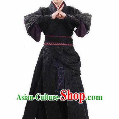 Chinese Traditional Ming Dynasty Female Knight Replica Costumes Ancient Swordswoman Black Hanfu Dress