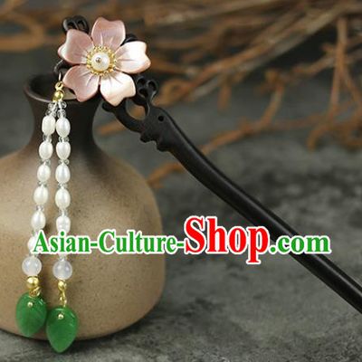 Handmade Chinese Traditional Ebony Hairpins Traditional Classical Hanfu Hair Accessories for Women