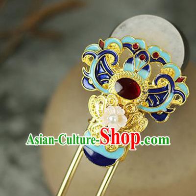 Handmade Chinese Traditional Cloisonne Peony Hairpins Traditional Classical Hanfu Hair Accessories for Women
