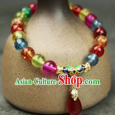 Handmade Chinese Traditional Crystal Bracelet Traditional Classical Hanfu Jewelry Accessories for Women