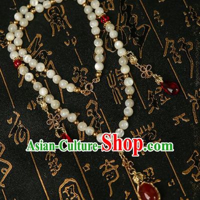 Chinese Traditional Hanfu Agate Tassel Necklace Traditional Classical Jewelry Accessories for Women