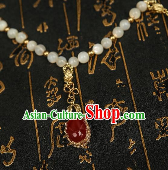 Chinese Traditional Hanfu Agate Tassel Necklace Traditional Classical Jewelry Accessories for Women Chinese Traditional Hanfu Agate Tassel Necklace Traditional Classical Jewelry Accessories for Women
