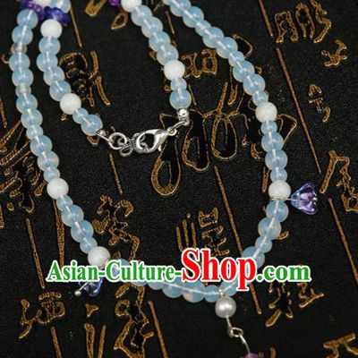 Chinese Traditional Hanfu Beads Necklace Traditional Classical Jewelry Accessories for Women
