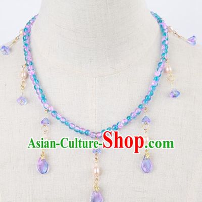 Chinese Traditional Hanfu Beads Tassel Necklace Traditional Classical Jewelry Accessories for Women