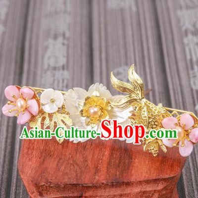 Chinese Ancient Traditional Hanfu Goldfish Hairpins Handmade Classical Hair Accessories for Women