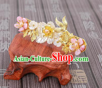 Chinese Ancient Traditional Hanfu Goldfish Hairpins Handmade Classical Hair Accessories for Women Chinese Ancient Traditional Hanfu Goldfish Hairpins Handmade Classical Hair Accessories for Women