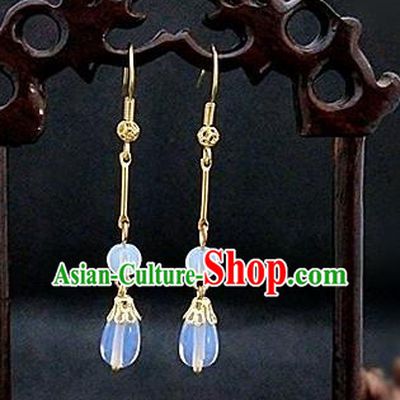 Chinese Ancient Handmade Earrings Traditional Classical Hanfu Ear Jewelry Accessories for Women