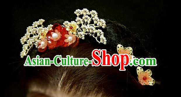 Chinese Traditional Pineburst Hairpins Handmade Classical Hair Accessories Complete Set for Women Chinese Traditional Pineburst Hairpins Handmade Classical Hair Accessories Complete Set for Women