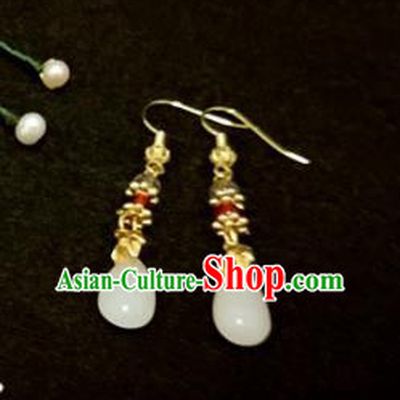 Chinese Ancient Handmade Princess Earrings Traditional Classical Hanfu Ear Jewelry Accessories for Women