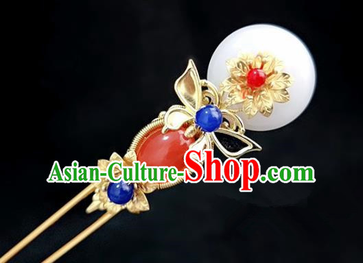 Chinese Ancient Traditional Hanfu Agate Hairpins Handmade Classical Hair Accessories for Women Chinese Ancient Traditional Hanfu Agate Hairpins Handmade Classical Hair Accessories for Women