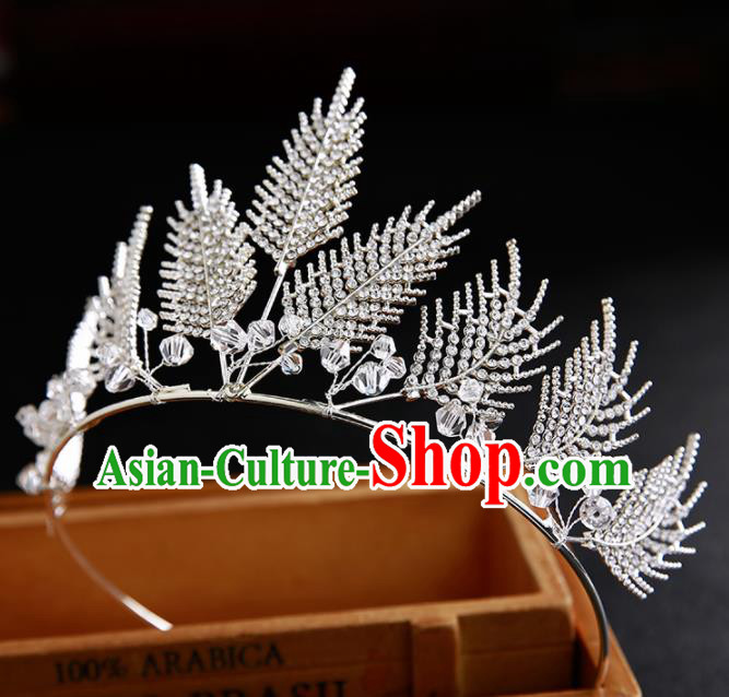 Handmade Top Grade Hair Accessories Baroque Crystal Leaf Royal Crown for Women Handmade Top Grade Hair Accessories Baroque Crystal Leaf Royal Crown for Women