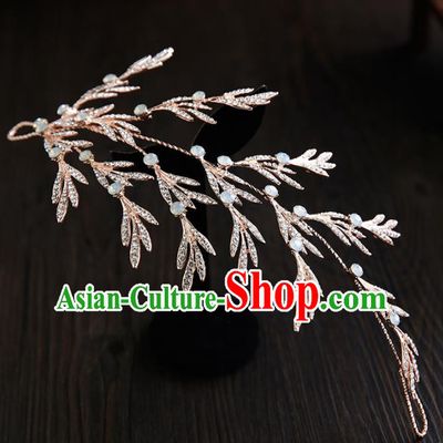 Handmade Top Grade Bride Hair Accessories Baroque Golden Crystal Hair Stick for Women