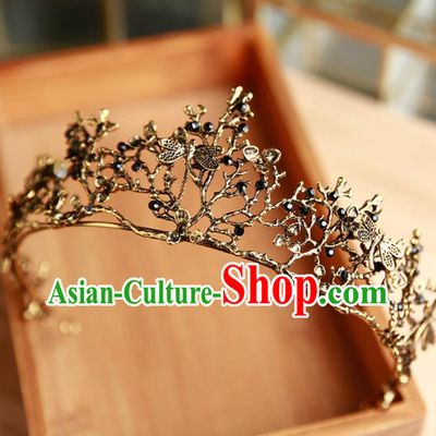 Handmade Top Grade Bride Hair Accessories Baroque Dragonfly Royal Crown for Women