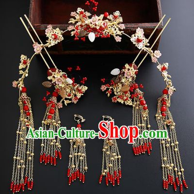 Chinese Ancient Traditional Hanfu Phoenix Coronet Hairpins Handmade Classical Hair Accessories for Women