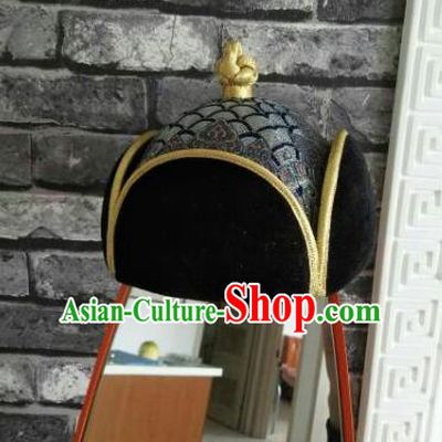 Traditional Chinese Mongol Nationality Hats Mongols Folk Dance Hat for Men