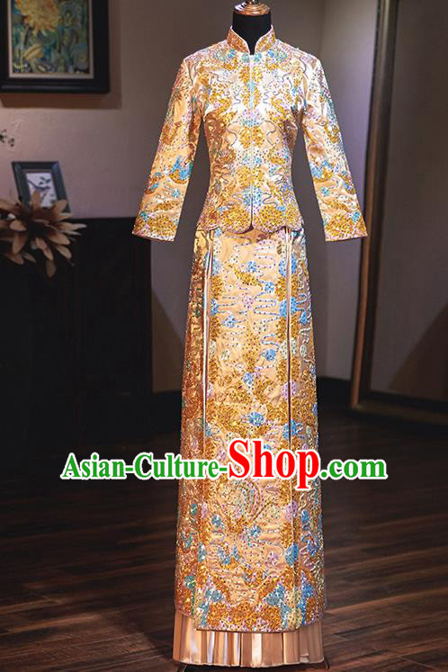 Chinese Traditional Wedding Costumes Bride Embroidered Xiuhe Suits Ancient Full Dress for Women Chinese Traditional Wedding Costumes Bride Embroidered Xiuhe Suits Ancient Full Dress for Women